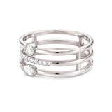 Trio Band Ring in Gold with Marquise a Round Diamonds