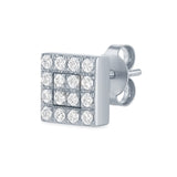 Square Shape Earrings in Gold with 32 Diamonds 0.15ct