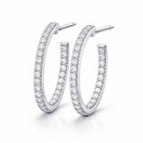 Round shape Earrings in Gold with 50 Diamonds 0.50ct