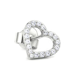 Pair Heart Earrings in Gold with Diamonds
