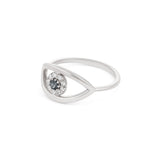 Evil Eye Shape  Ring in Gold with Diamonds
