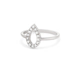 Pear Shape vintage style Ring in Gold with Diamonds