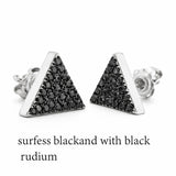 Black Natural Diamond Triangular Shape Earrings in Gold