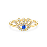 Evil Eye Ring in Gold with Diamonds