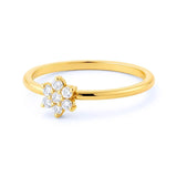 Floral Ring in Gold with Diamonds