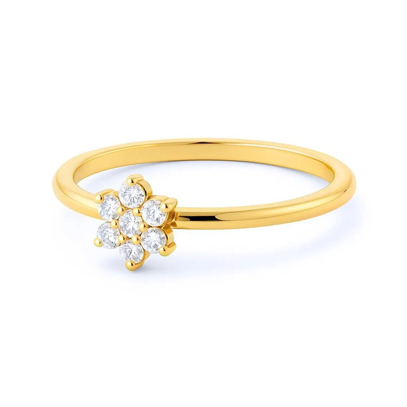 Floral Ring in Gold with Diamonds