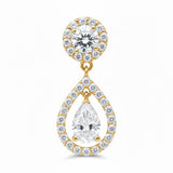 Teardrop Pear Earrings in 14K Solid Gold and Natural Diamonds
