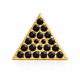 Black Natural Diamond Triangular Shape Earrings in Gold