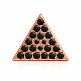 Black Natural Diamond Triangular Shape Earrings in Gold