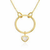 Heart Cut Diamond Solitaire Necklace in 14K Solid Gold