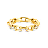 Chain Ring in Gold with Diamonds