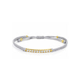 צמיד מקרמה חוט שעווה בזהב עם יהלומים 