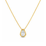 Drop Necklace in 14K Gold with Bezel Set Diamond