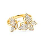 Butterfly Shape Ring in Gold with 0.80 CT Diamonds