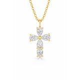 Cross Necklace in 14k Gold 0.40ct Natural Diamonds