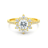 Star Snowflake Engagement Ring in Gold with Diamond