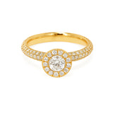 Round Halo Engagement Ring  in Gold with Diamonds