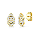 Pear Shape Earrings in Gold with Diamonds