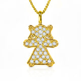 New Mom Necklace in Gold with Diamonds