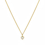 Solitaire Diamond Heart Pendant in 14K Solid Gold