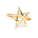Star Ring in Gold with 29 Diamonds 0.17ct