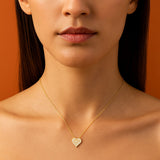 Heart Shape Necklace in Gold with Diamonds