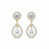 Teardrop Pear Earrings in 14K Solid Gold and Natural Diamonds