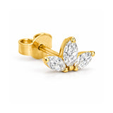 Crown Dainty Stud Earrings in Solid 14K Gold with Diamonds