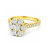 Micro Pave Diamond Engagement Ring in Gold