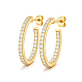 Round shape Earrings in Gold with 50 Diamonds 0.50ct