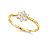 Floral Ring in Gold with Diamonds