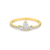 Crown Shape Engagement Ring in Gold with Diamonds