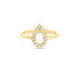 Pear Shape vintage style Ring in Gold with Diamonds
