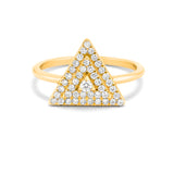 Pyramid Pave Ring in Gold with 40 Diamonds 0.20ct